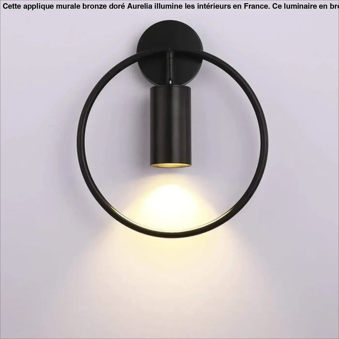 Applique Murale Bronze Doré Design Cercle Cylindre