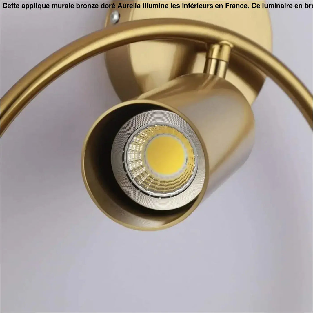 Applique Murale Bronze Doré Design Cercle Cylindre