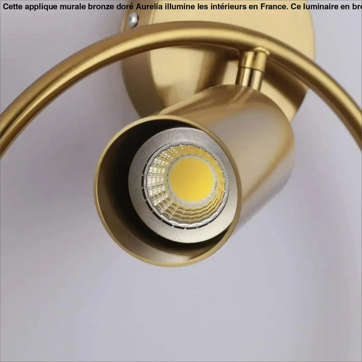 Applique Murale Bronze Doré Design Cercle Cylindre