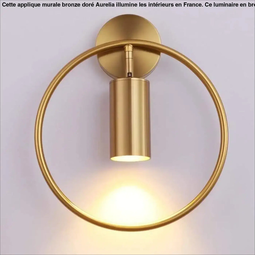 Applique Murale Bronze Doré Design Cercle Cylindre
