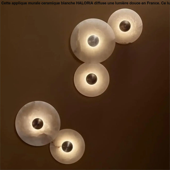 Applique Murale Céramique Blanche Forme Ronde Convexe