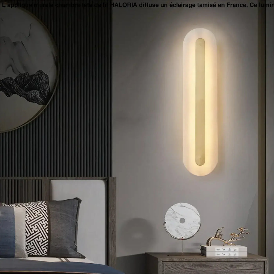 Applique Murale Chambre Tête De Lit Dorée Longue En Marbre