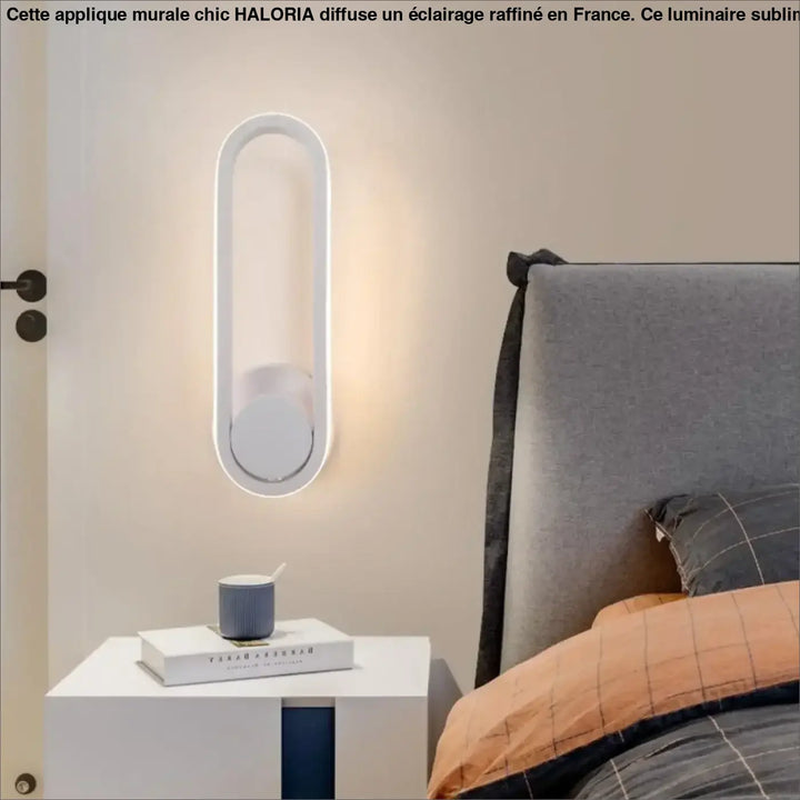 Applique murale chic blanche ovale en design minimaliste moderne pour éclairage intérieur élégant haloria