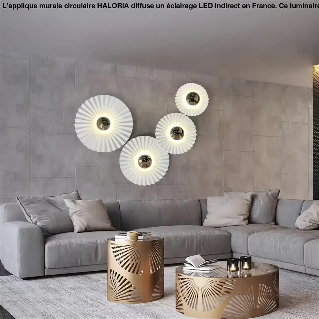 Applique Murale Circulaire en Aluminium et Verre