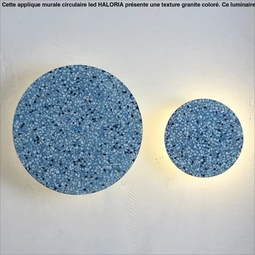 Applique murale circulaire LED à la texture de granité coloré

