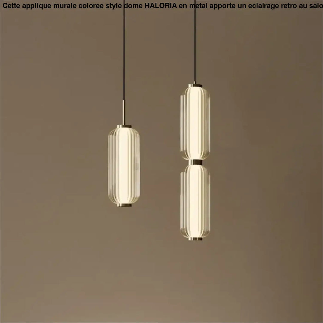 Suspension Design Cylindrique En Verre Nervuré Verticale