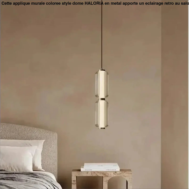 Suspension Design Cylindrique En Verre Nervuré Verticale