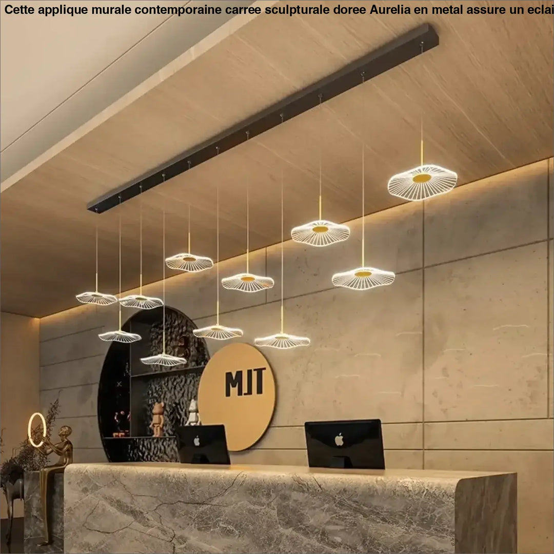 Suspension Luminaire LED en verre support noir