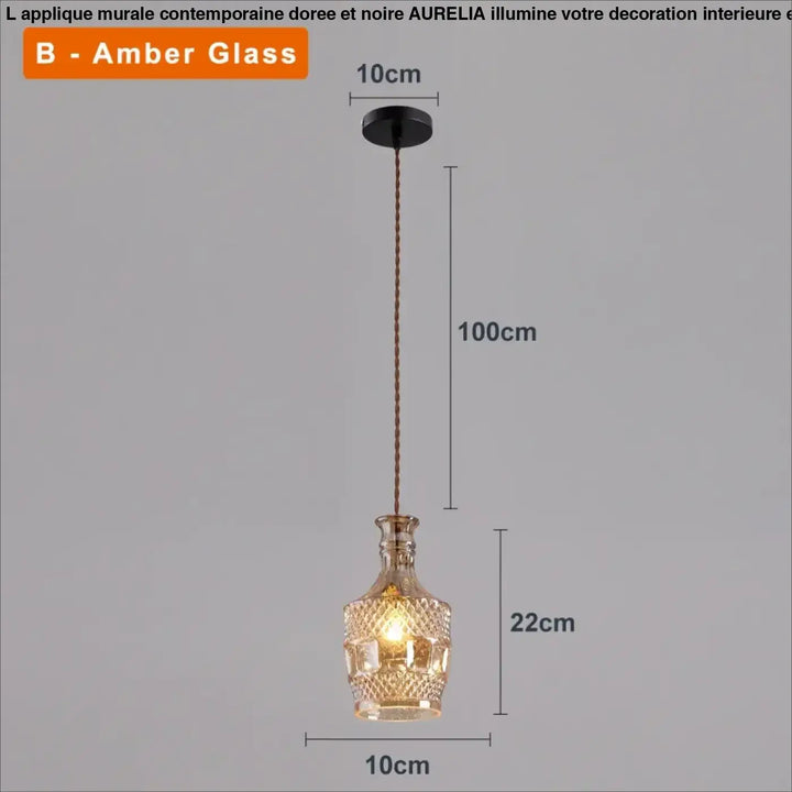 Suspension luminaire en verre ciselé style art déco élégant