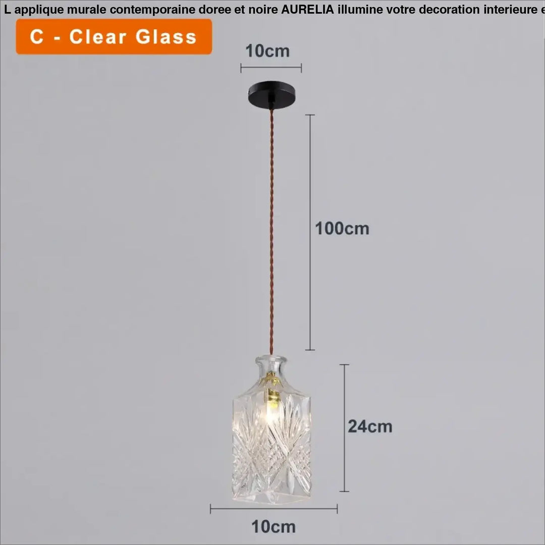 Suspension luminaire en verre ciselé style art déco élégant