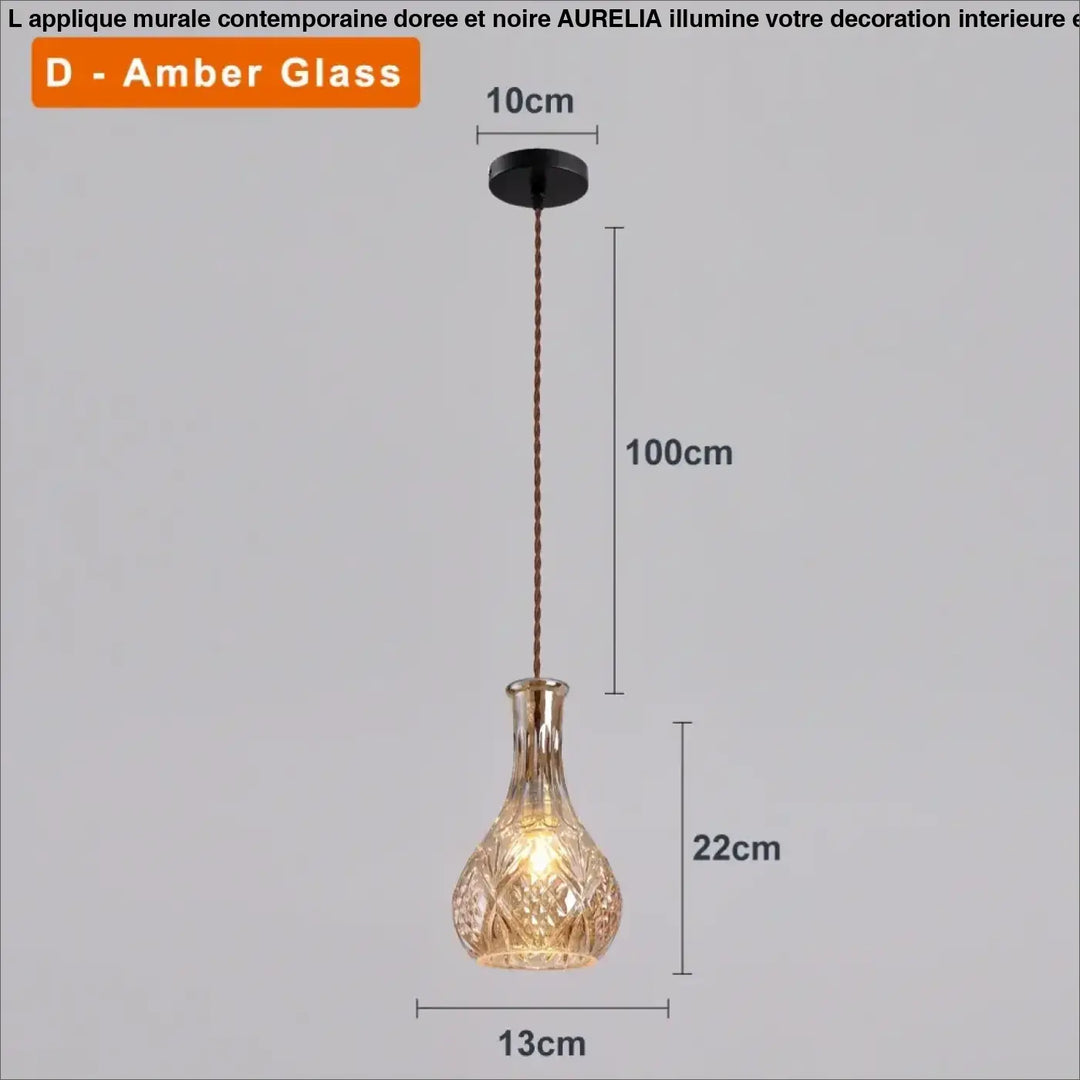Suspension luminaire en verre ciselé style art déco élégant