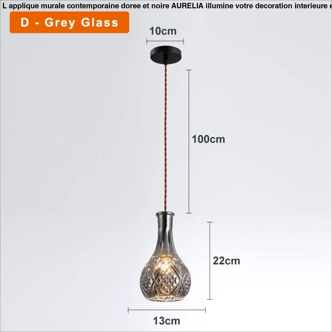 Suspension luminaire en verre ciselé style art déco élégant