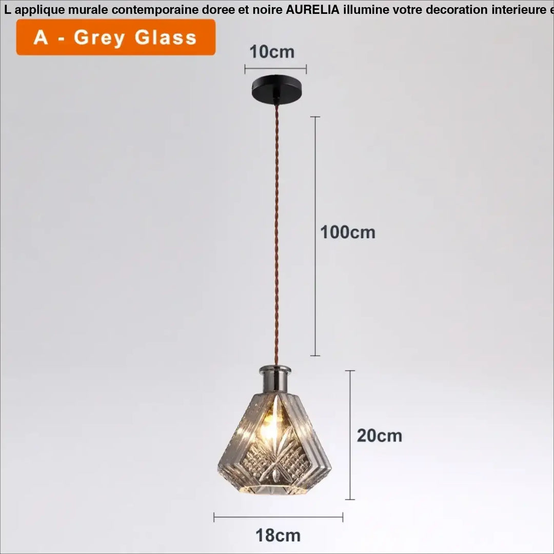 Suspension luminaire en verre ciselé style art déco élégant