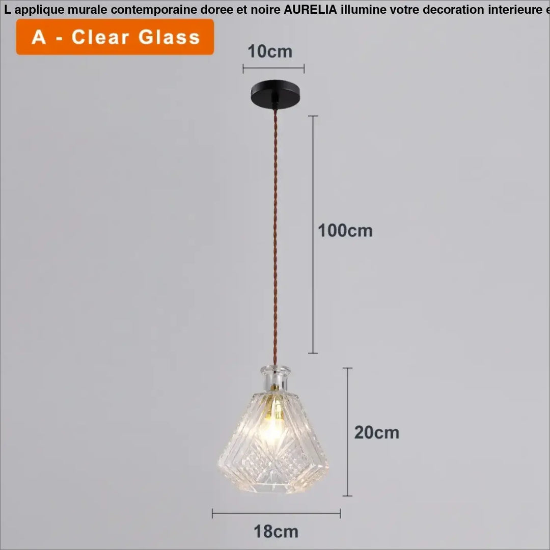 Suspension luminaire en verre ciselé style art déco élégant