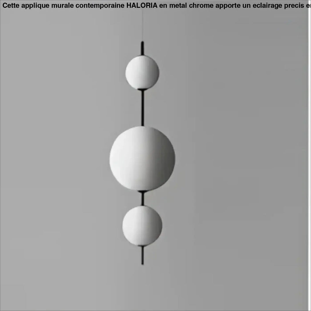 Suspension luminaire saku avec trois sphères blanches mates suspendues par tiges noires, suspension scandinave moderne