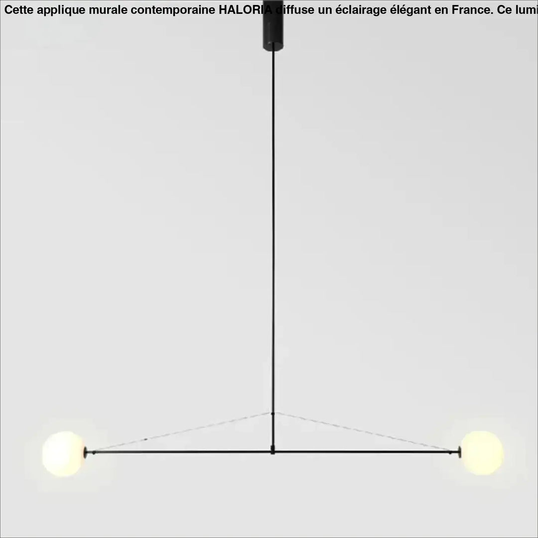Suspension luminaire noire minimaliste alina avec deux ampoules sphériques lumineuses pour décoration intérieure luminaire moderne