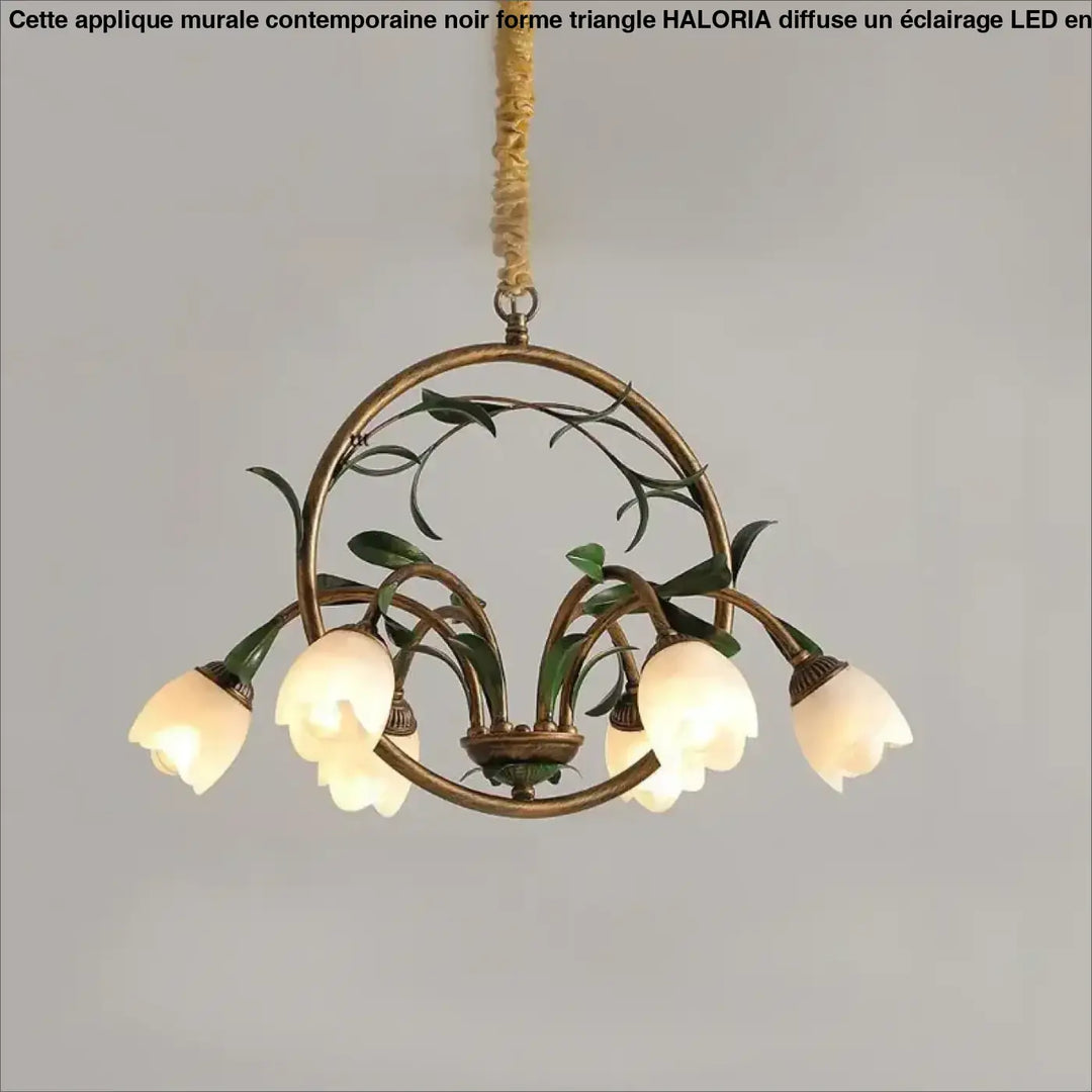 Suspension luminaire vintage florale pour salon au style rétro