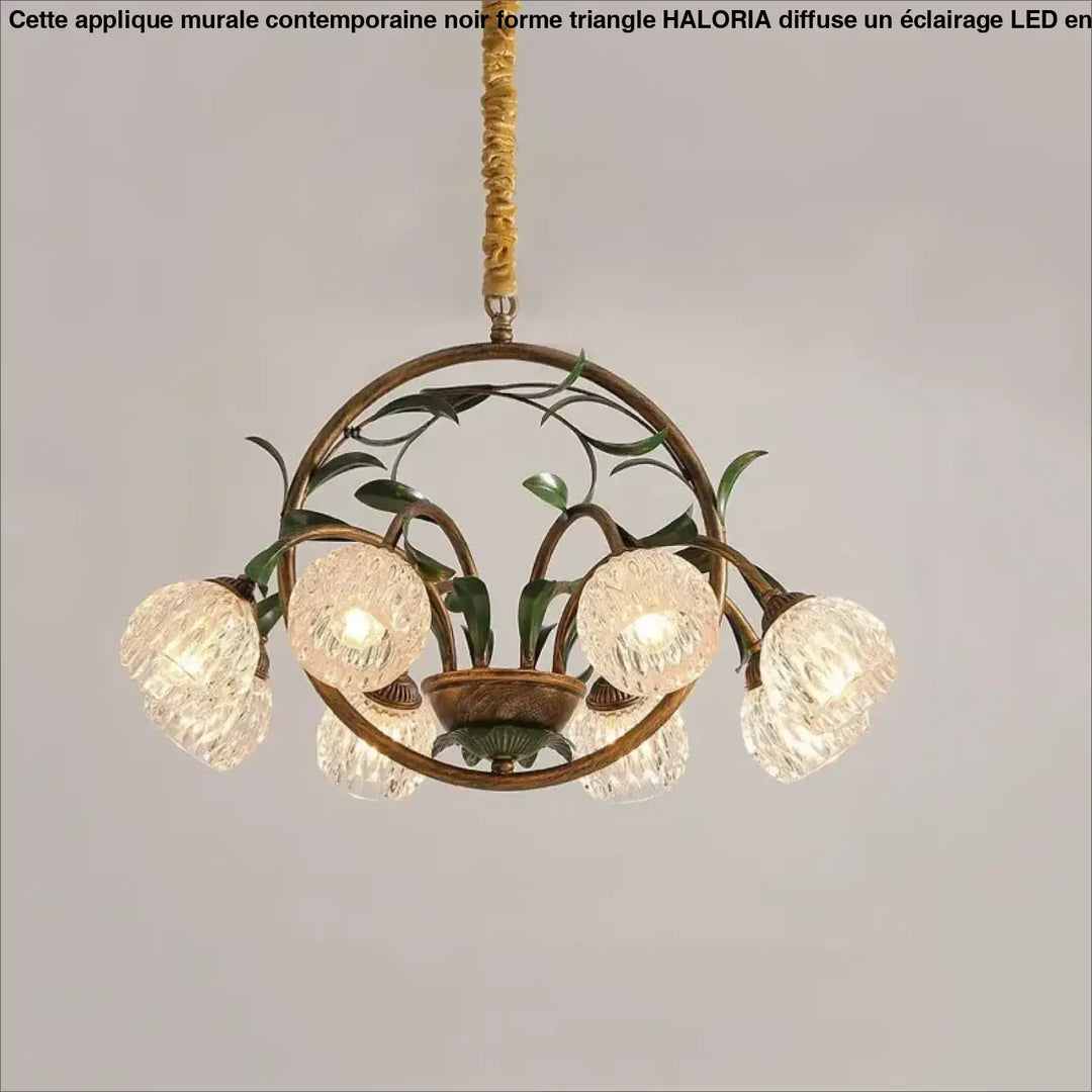 Suspension luminaire vintage florale pour salon au style rétro