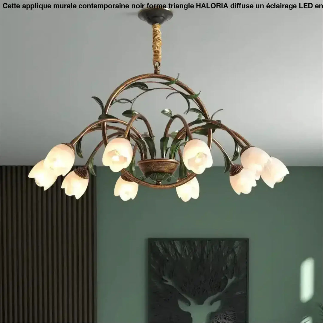 Suspension luminaire vintage florale pour salon au style rétro