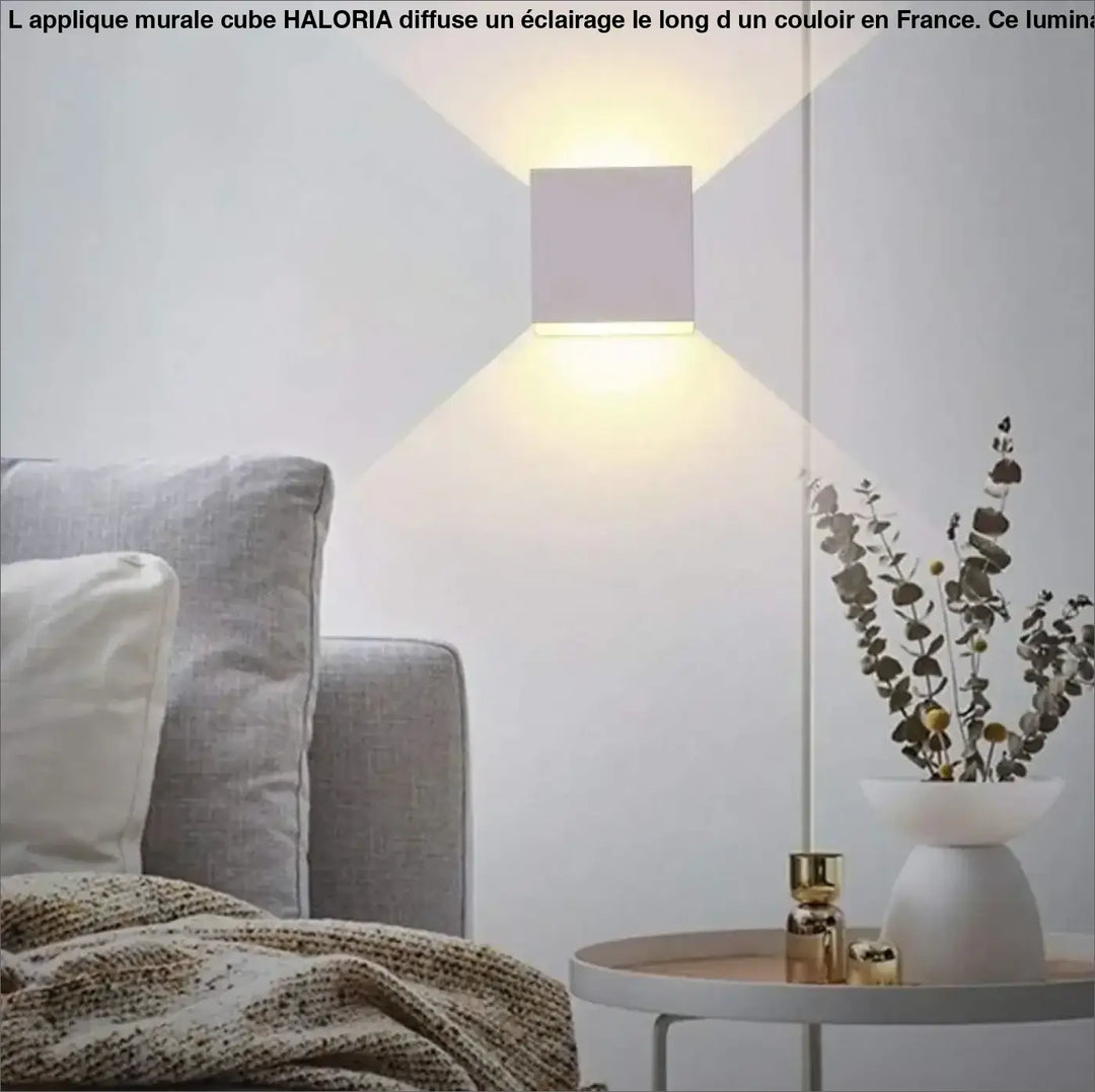 Applique Murale Cube Aluminium Design Faisceau Lumineux