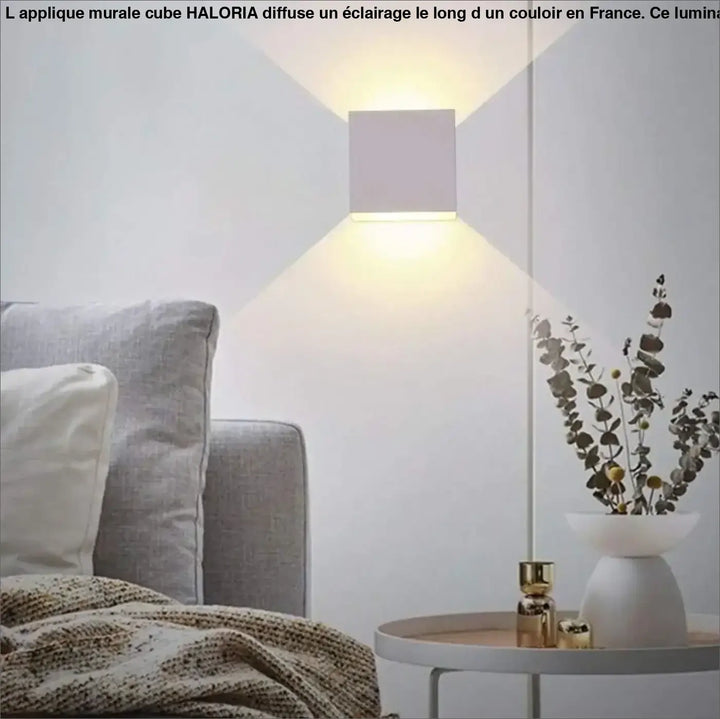 Applique Murale Cube Aluminium Design Faisceau Lumineux