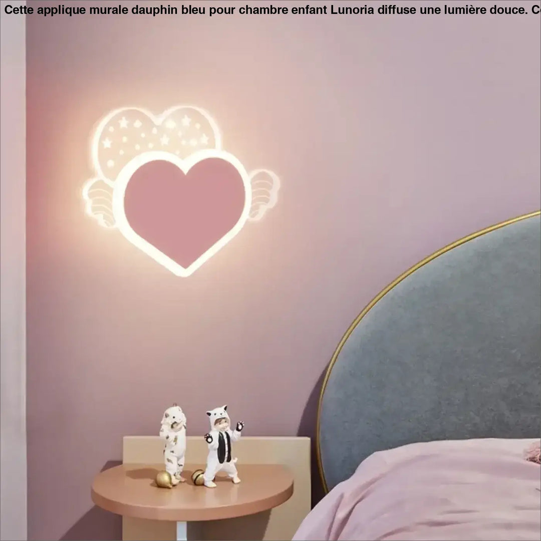 Applique murale dauphin bleu pour chambre d'enfant


