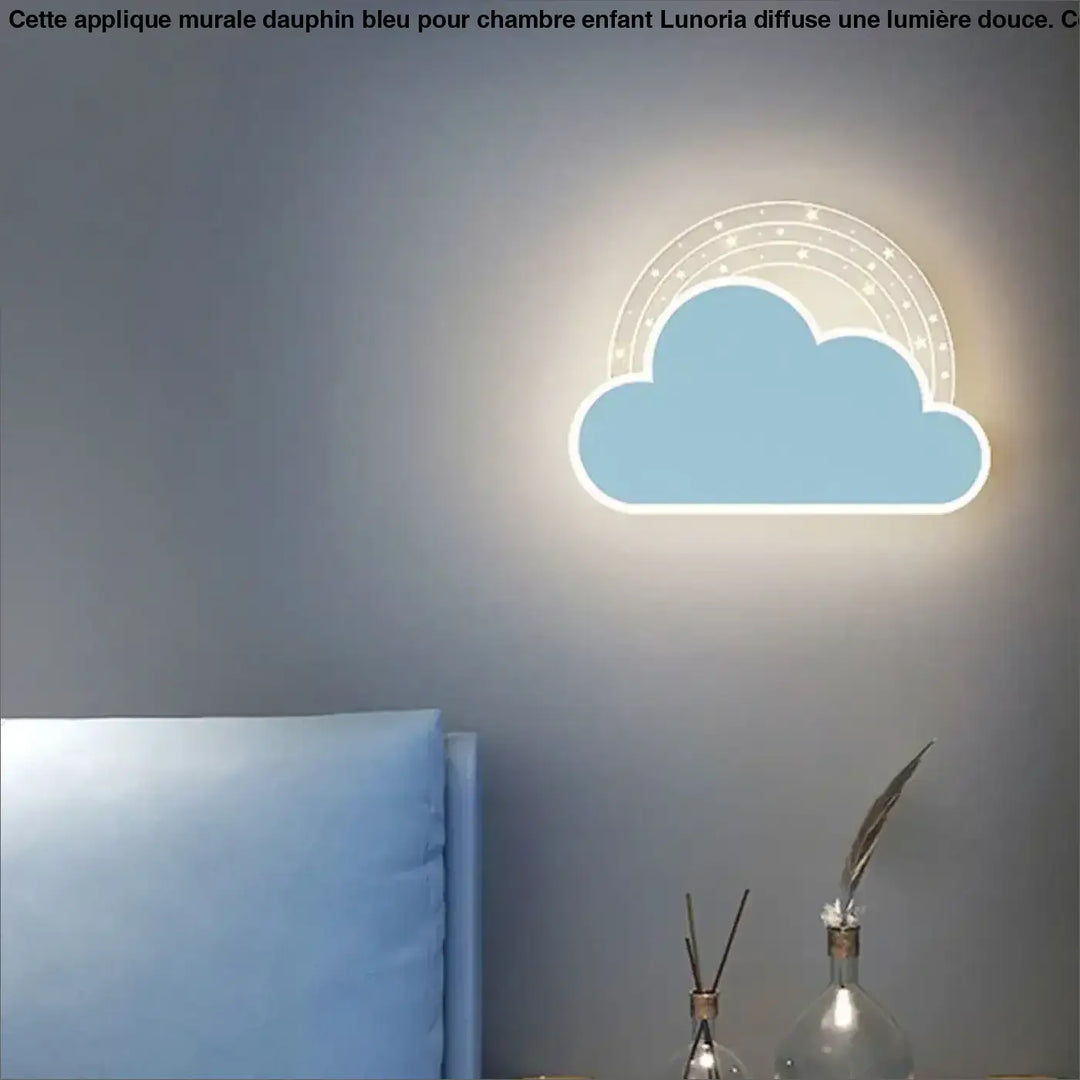 Applique murale dauphin bleu pour chambre d'enfant

