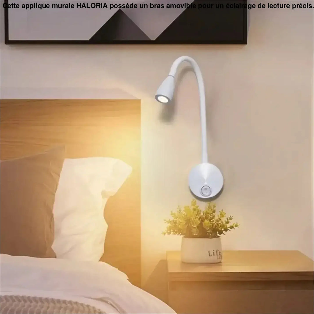 Applique murale blanche de lecture à bras amovible avec tête led flexible idéale pour un couloir long