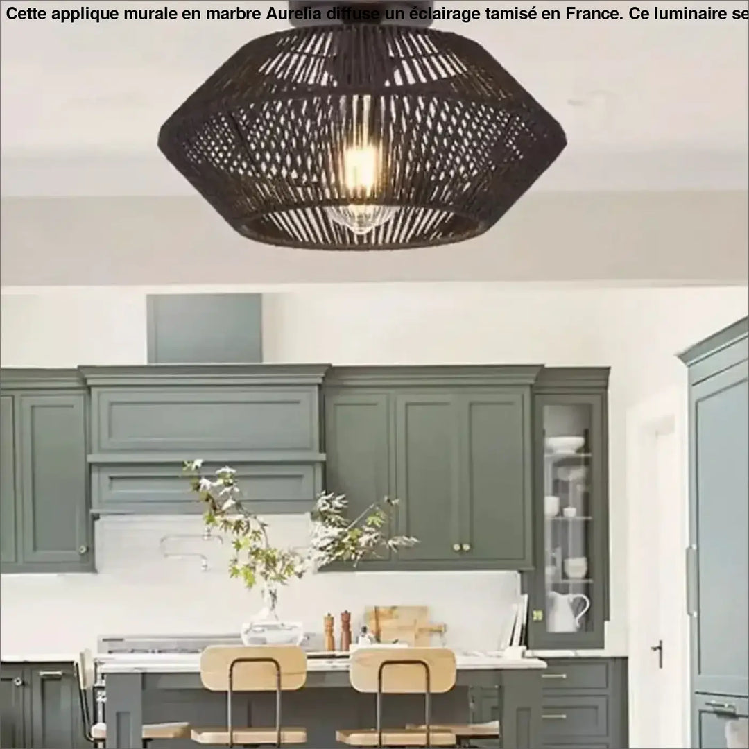 Plafonnier en corde tressée style naturel et élégant