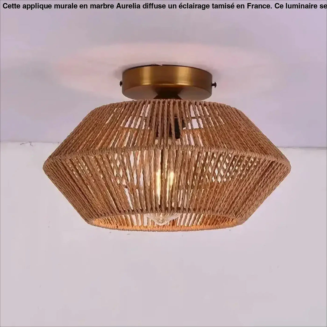Plafonnier en corde tressée style naturel et élégant