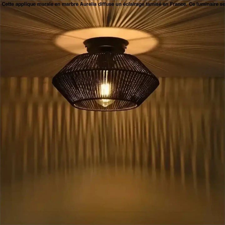 Plafonnier en corde tressée style naturel et élégant