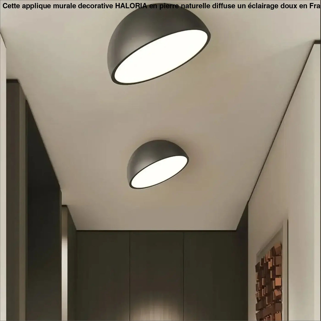 Plafonnier demi sphère bois led design moderne naturel