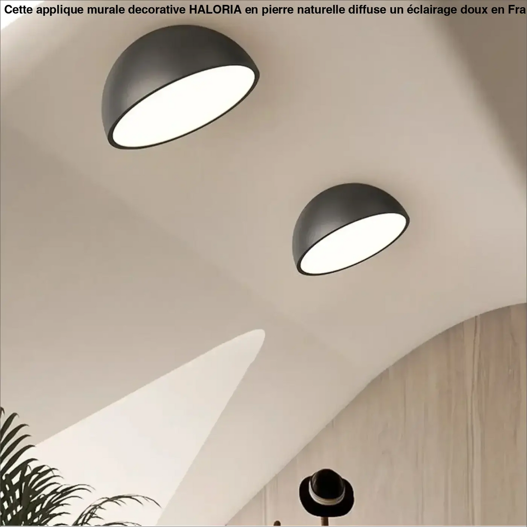 Plafonnier demi sphère bois led design moderne naturel