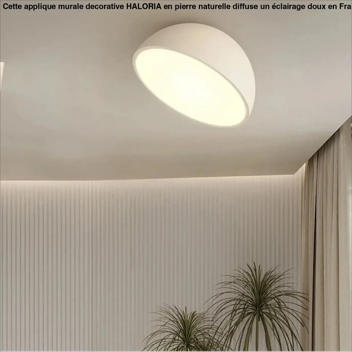 Plafonnier demi sphère bois led design moderne naturel