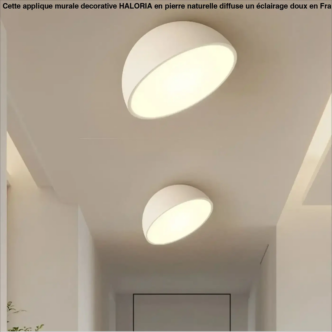 Plafonnier demi sphère bois led design moderne naturel