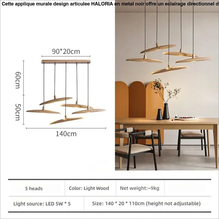 Suspension décorative en bois style zen contemporain design