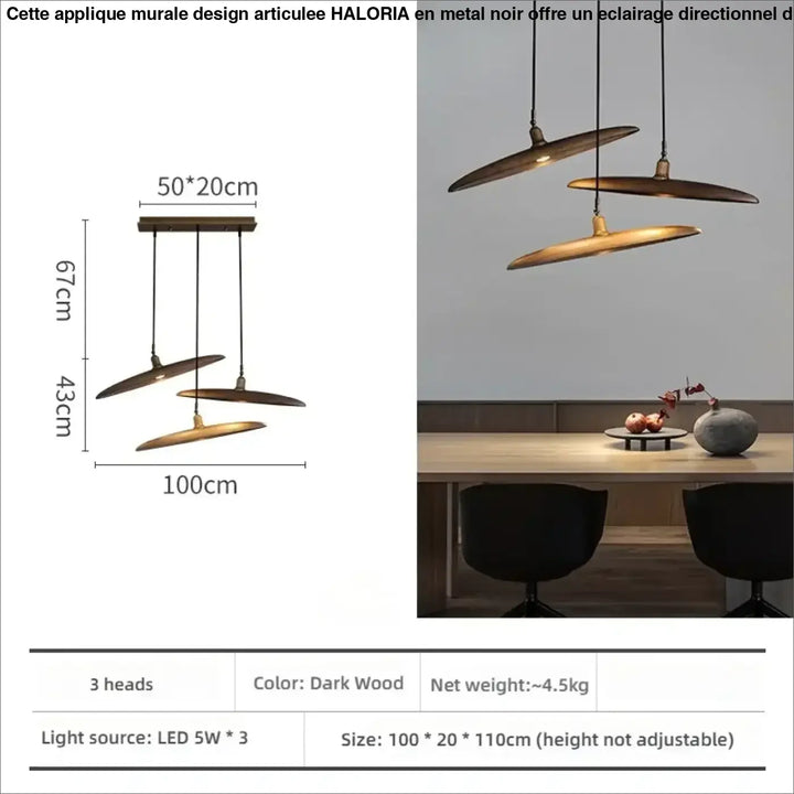 Suspension décorative en bois style zen contemporain design