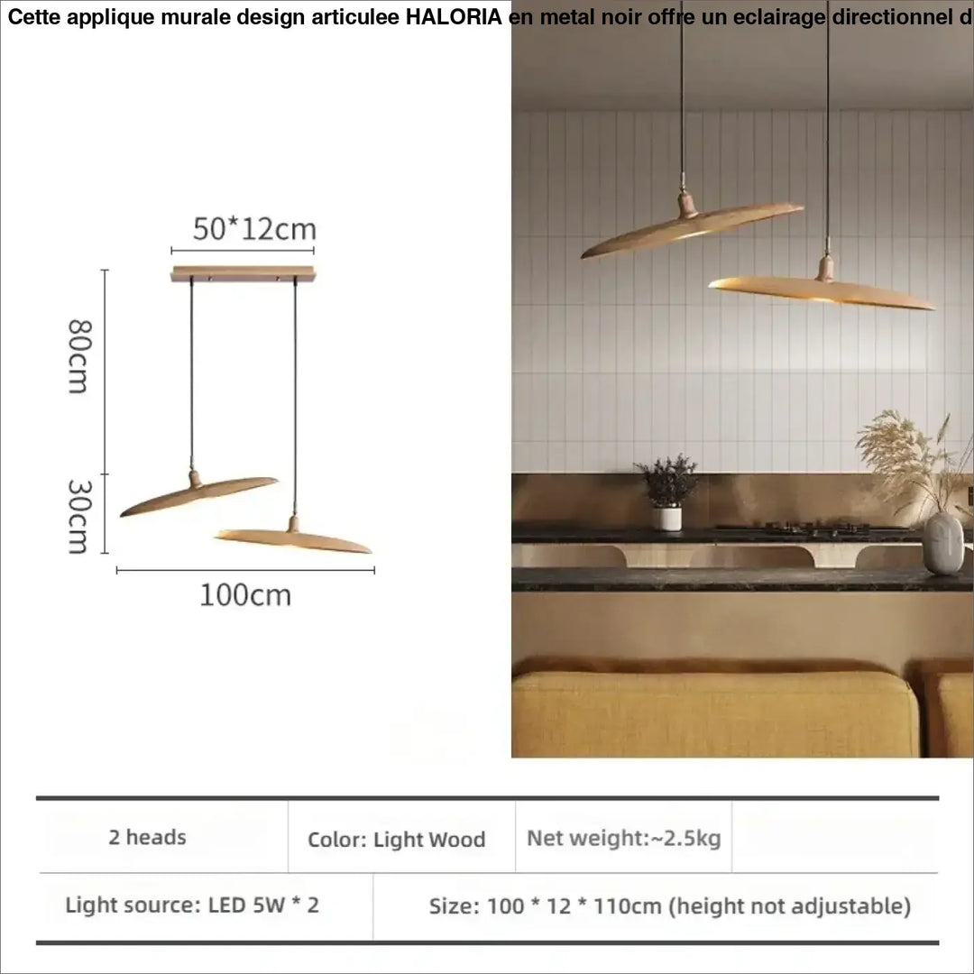 Suspension décorative en bois style zen contemporain design