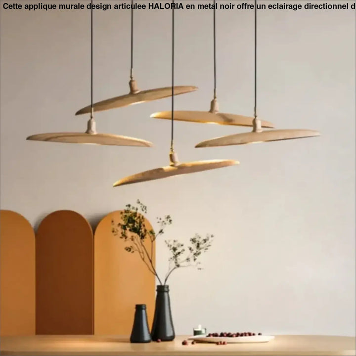 Suspension décorative en bois style zen contemporain design