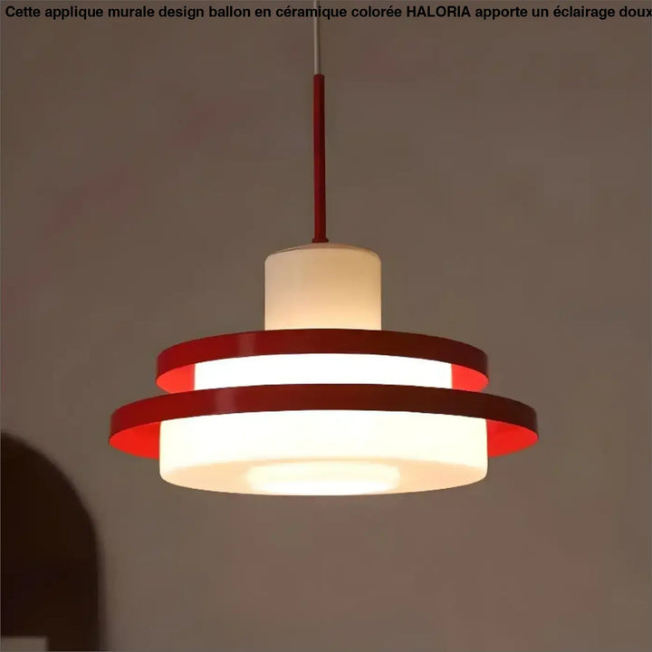 Suspension luminaire vintage scandinave rouge noir ou rouge