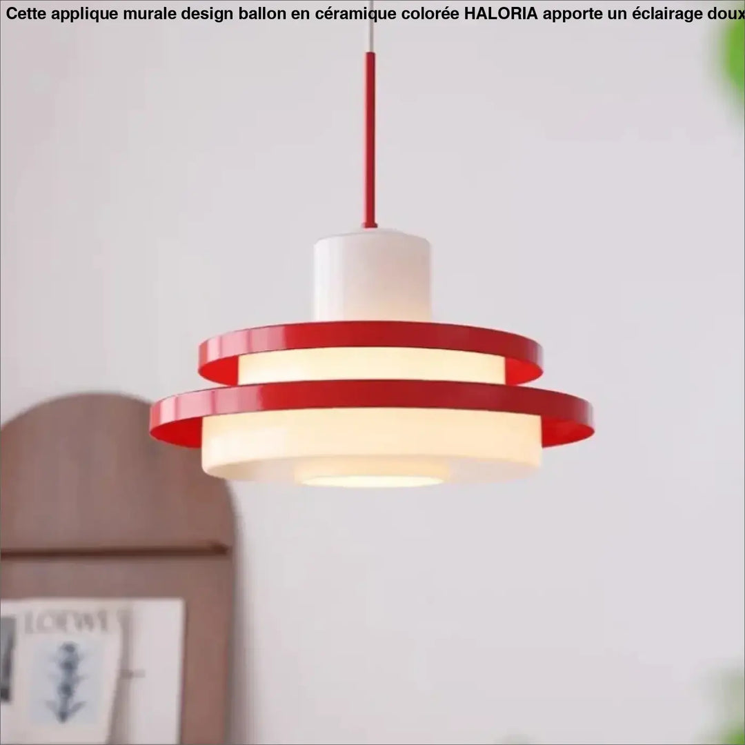Suspension luminaire vintage scandinave rouge noir ou rouge