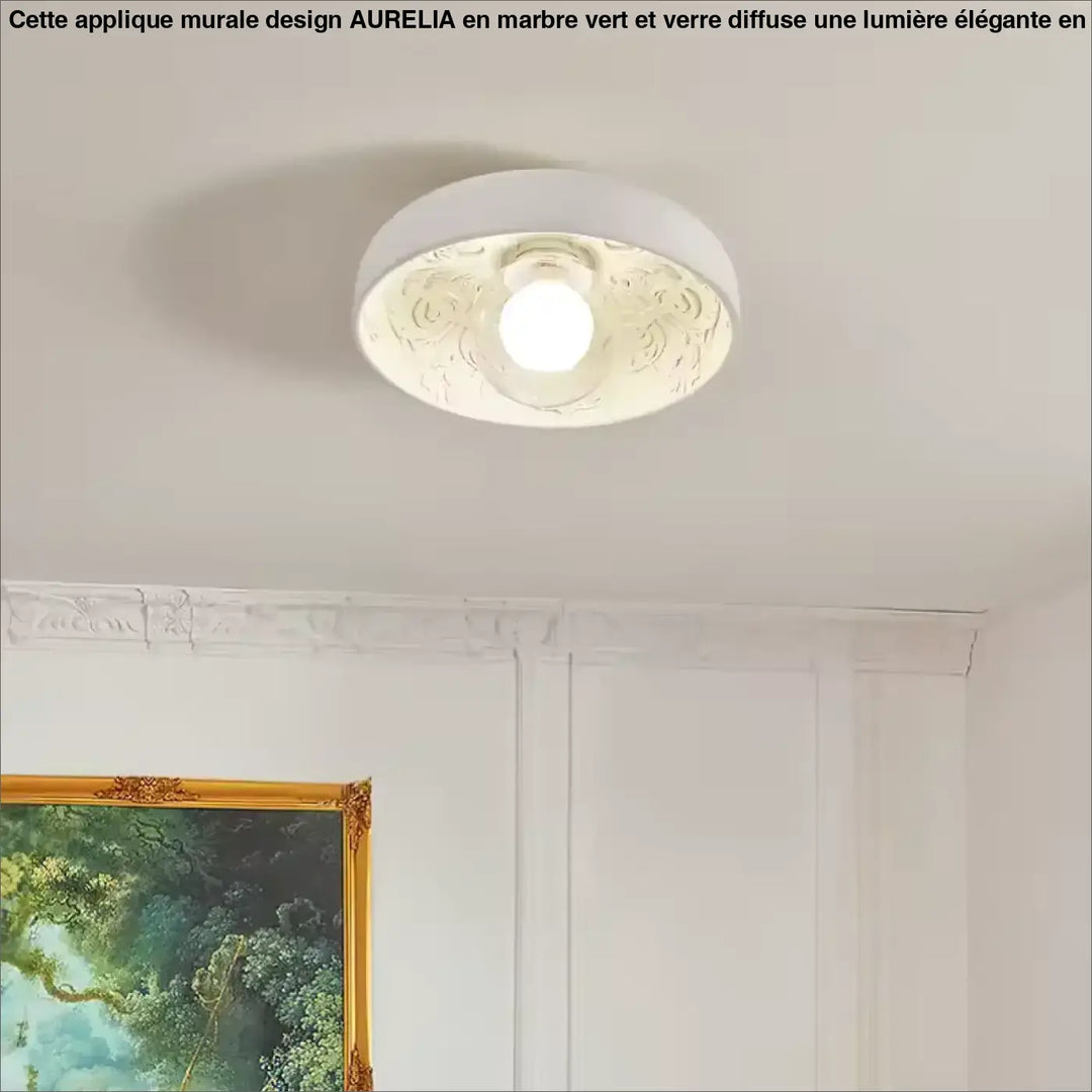 Plafonnier Moderne Design Rond Blanc Et Beige Sculpté Élégant

