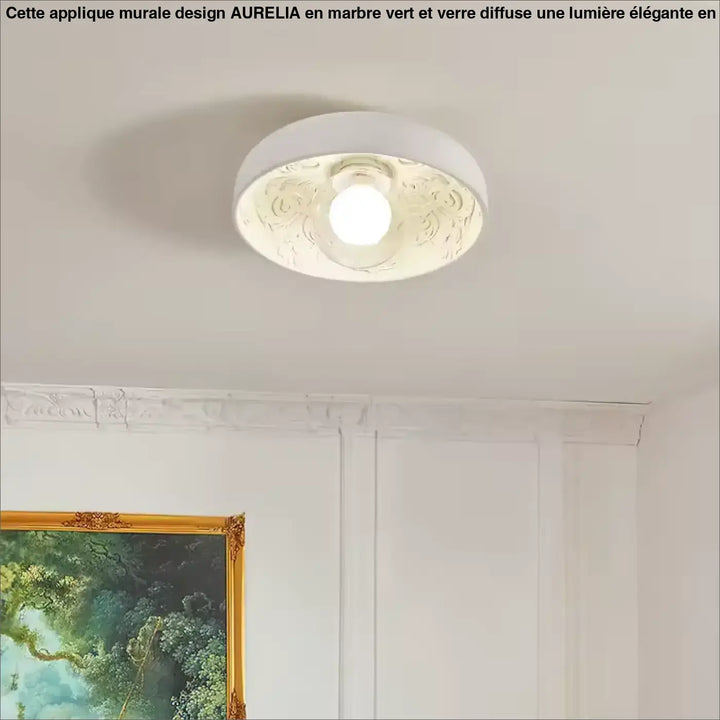 Plafonnier Moderne Design Rond Blanc Et Beige Sculpté Élégant

