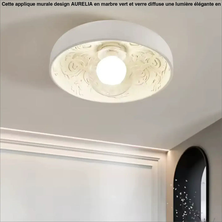 Plafonnier Moderne Design Rond Blanc Et Beige Sculpté Élégant

