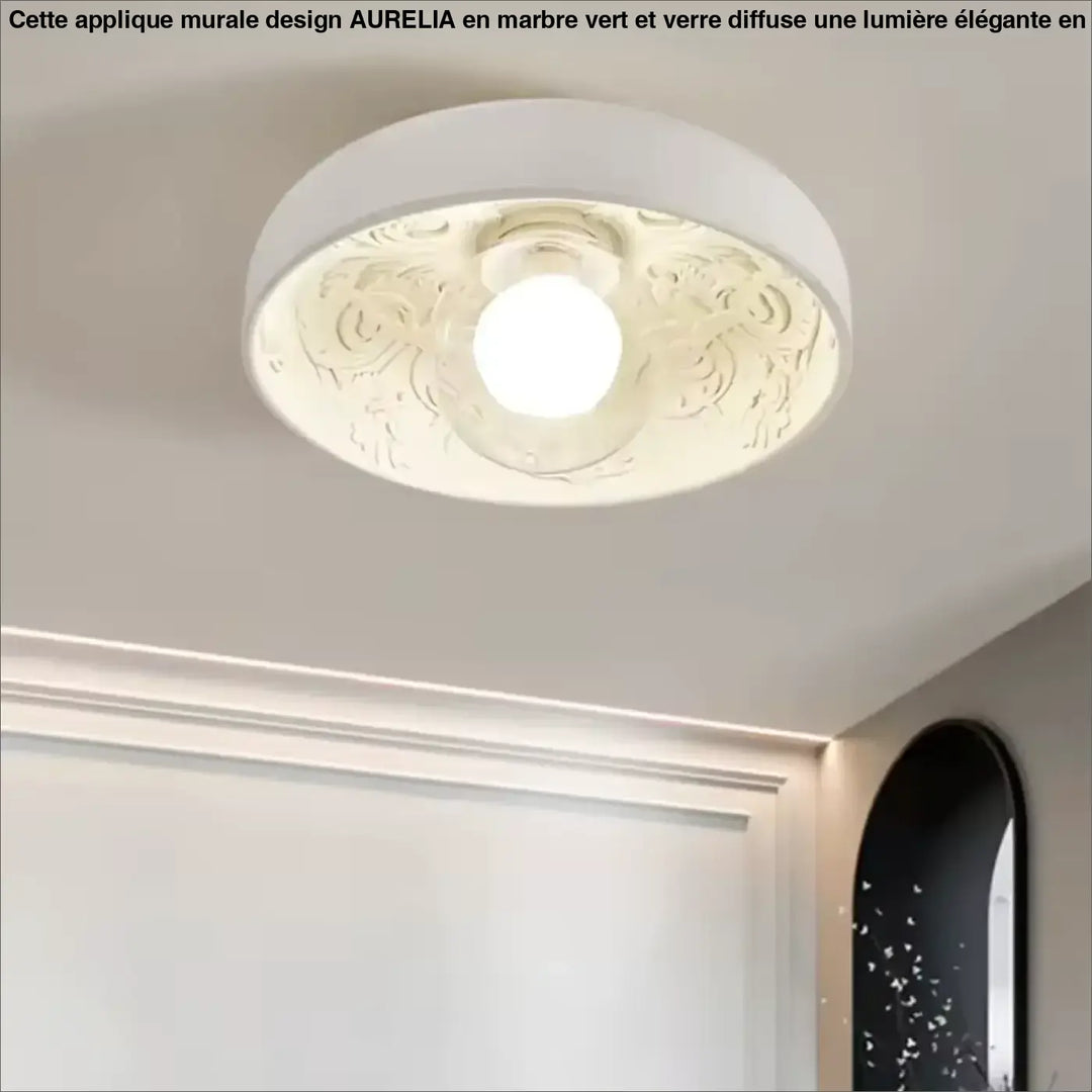 Plafonnier Moderne Design Rond Blanc Et Beige Sculpté Élégant

