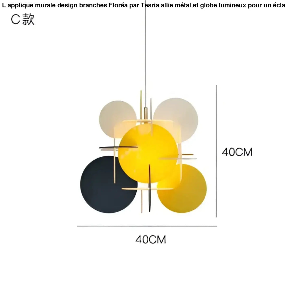 Suspension luminaire artistique en cercle coloré