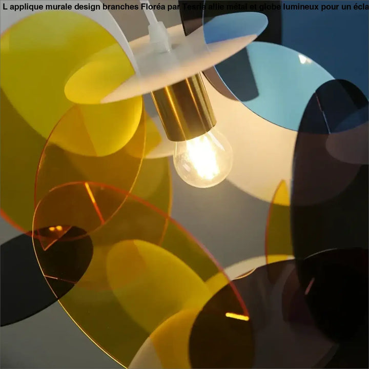 Suspension luminaire artistique en cercle coloré