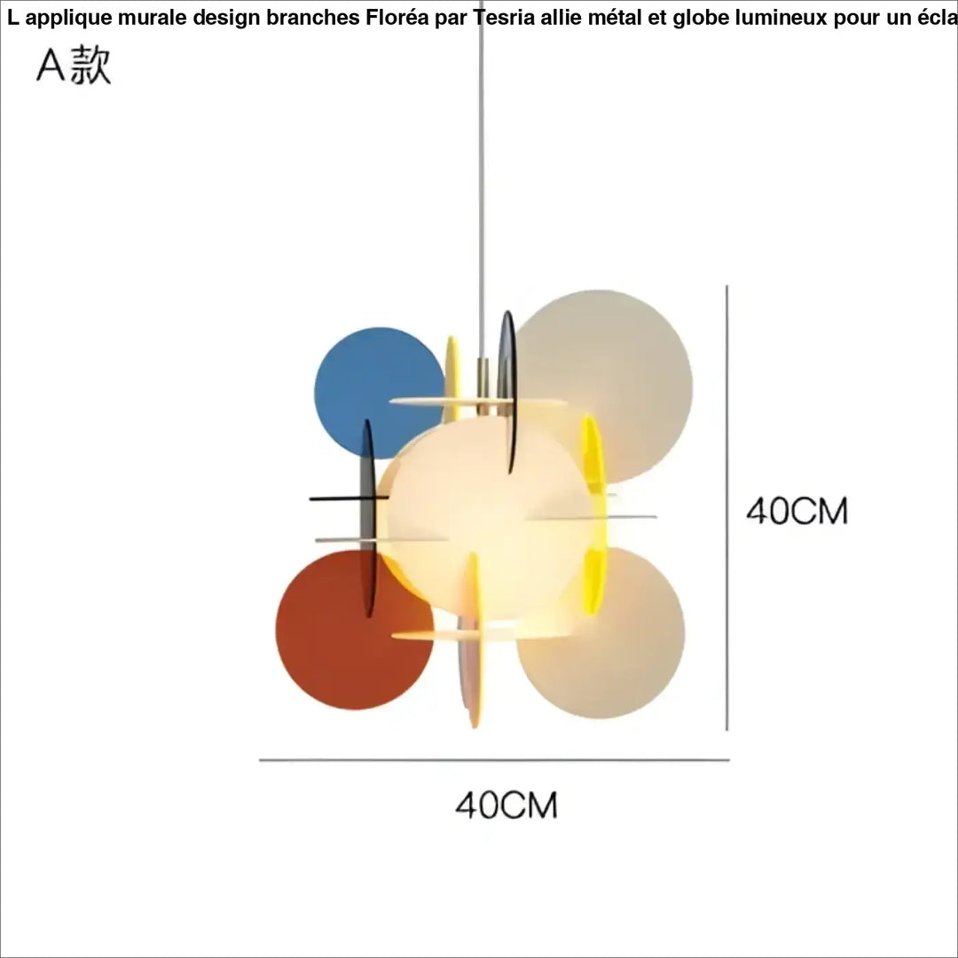 Suspension luminaire artistique en cercle coloré