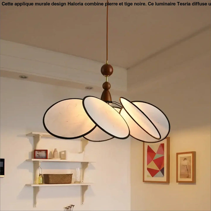 Suspension luminaire en tissu design scandinave au style épuré