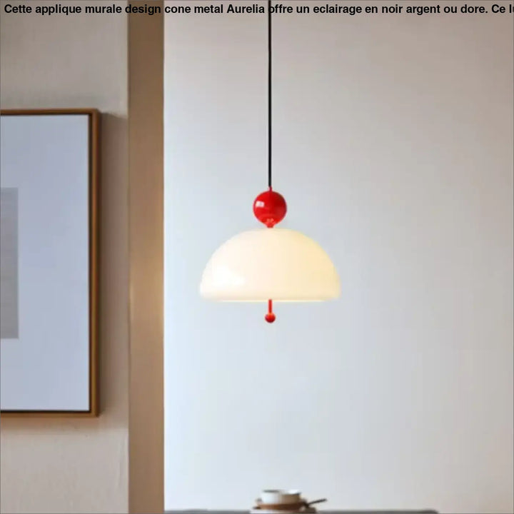 Suspension Luminaire Verre Demi Globe Blanc Et Finitions Couleur